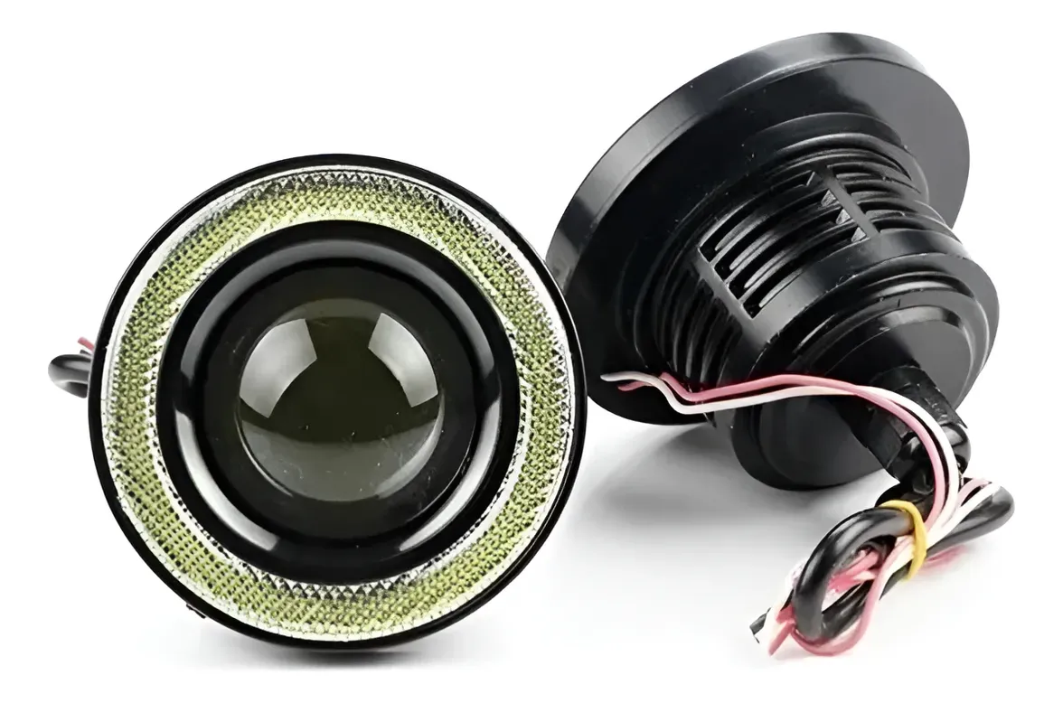 Faro Auxiliar Con Lupa Rompeniebla Led Ojo De Angel 3200 Lm Gris
