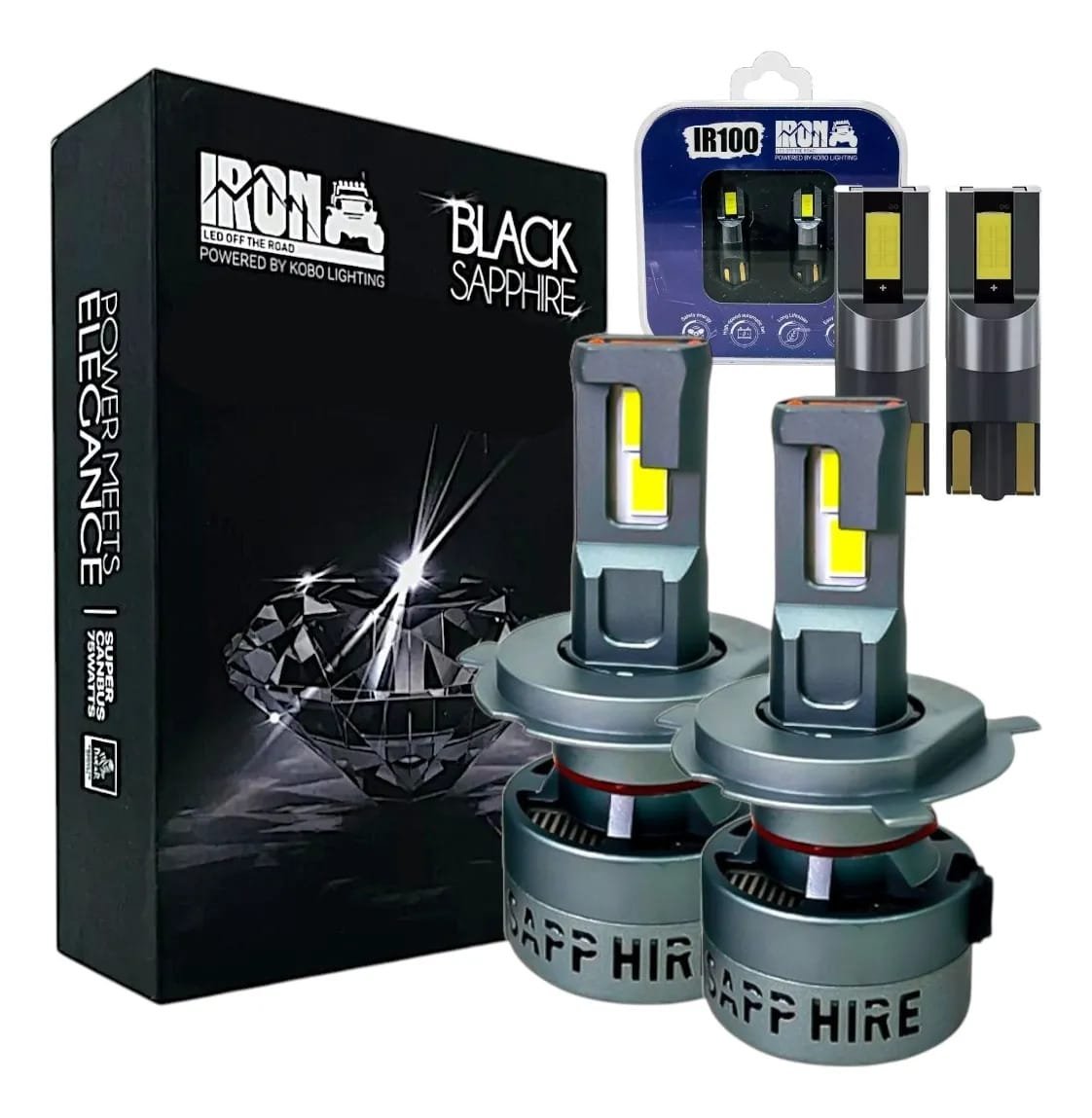 Kit Cree Led Ir100 Black Sapphire Csp Canbus 75w + T10 Iron