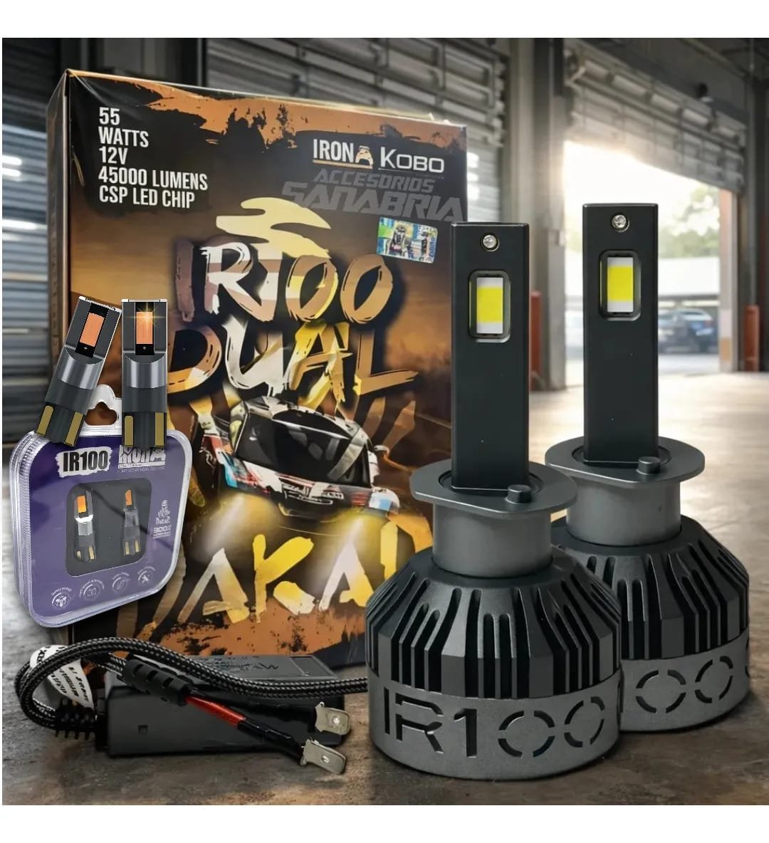 Kit Led Cree New Ir100 X3 Blanco Calida Ambar 55w + T10 Iron H1 Amarillo Blanco Frio / Ambar / Blanco Calido