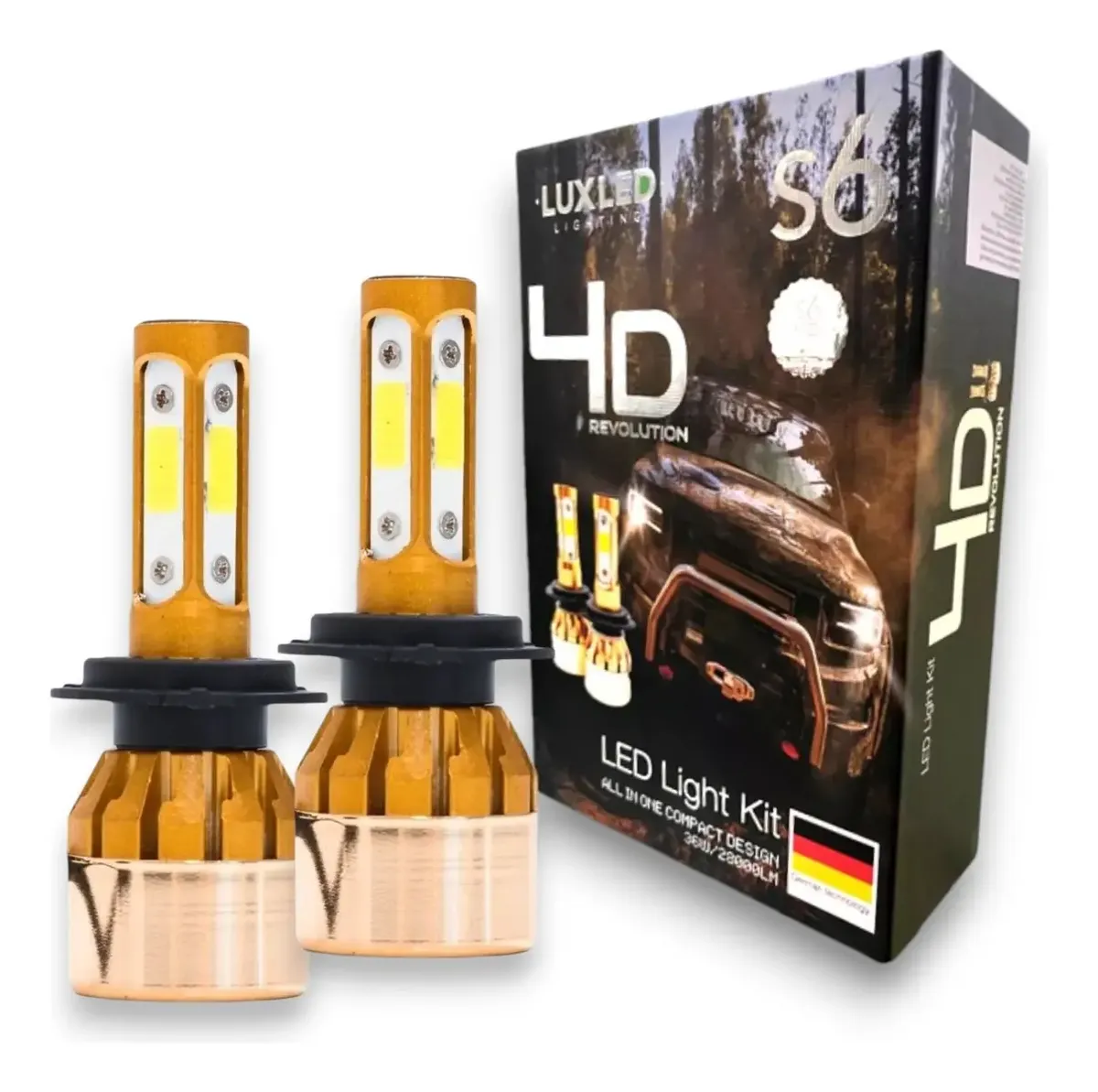 Kit Lamparas Cree Led S6 4d Revolution H1 H3 H4 H7 H8 H11