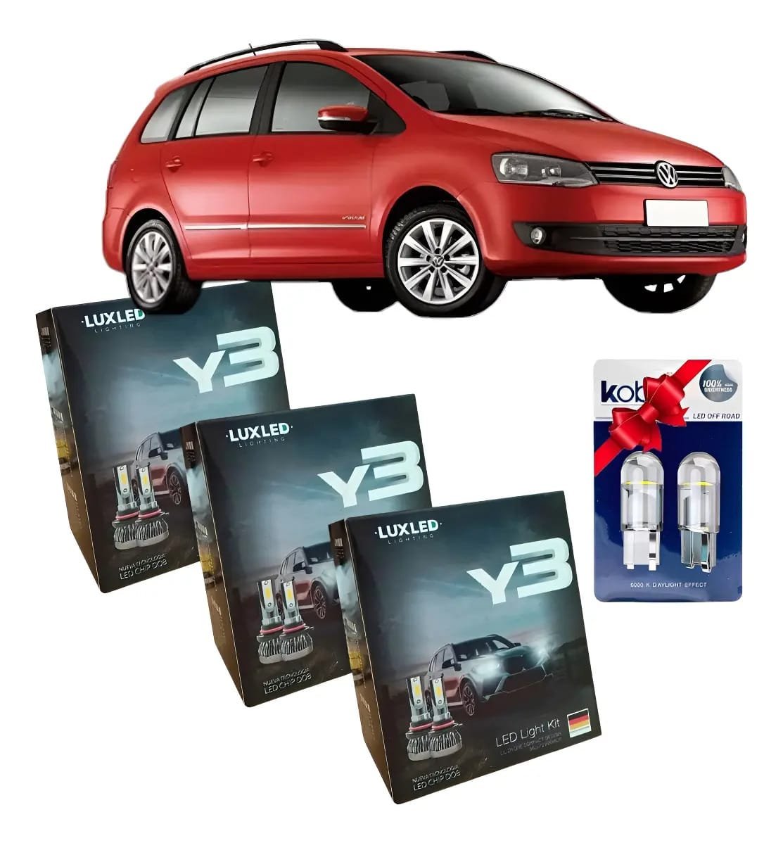 Kit 8 Luces Led Cree H7 + H1 + 9006/hb4 + T10 Vw Suran 2013 H7 Bajas H1 Alta 9006 Auxiliares T10 Posicion Blanco Extremo