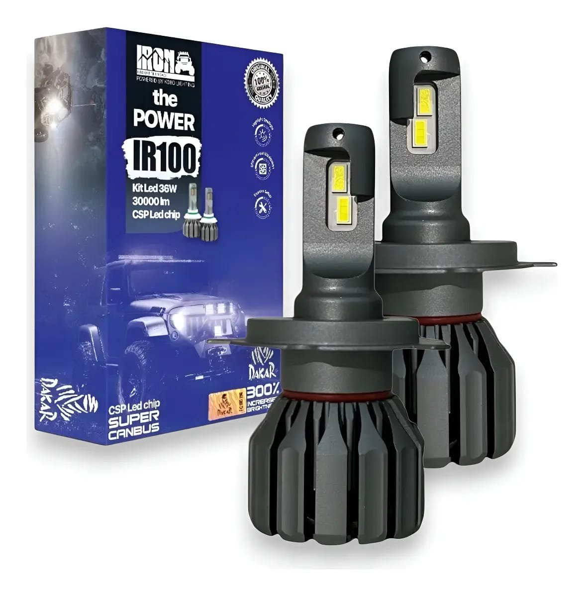Iron Chip Csp Led Cree Kit Ir100 H4 Alta Y Baja Para Vw Up H4 Blanco Extremo