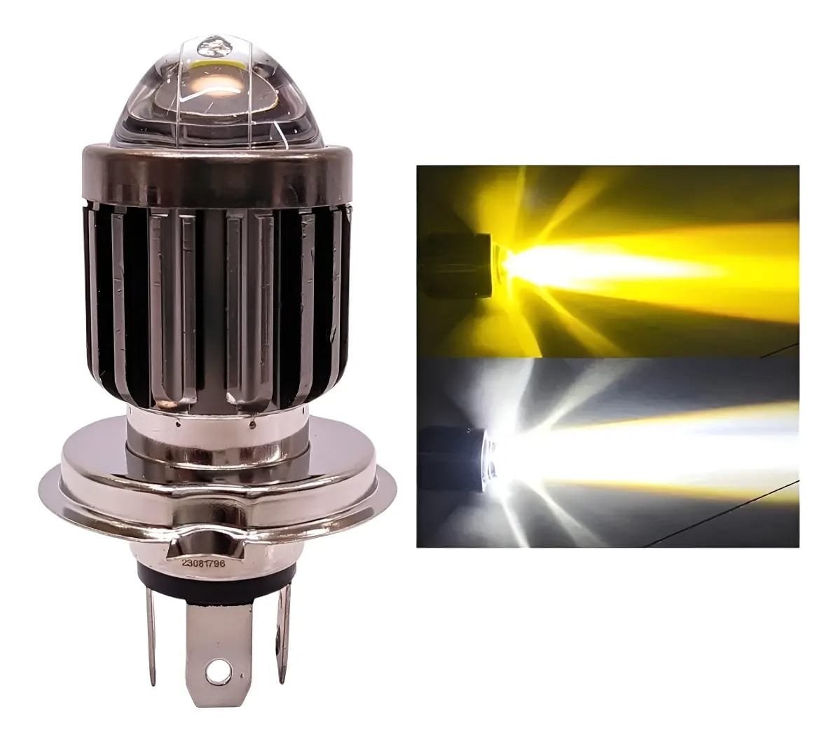 Cree Led Con Lupa Para Moto H4 / Hs1 Luz Blanca Y Ambar H4 Hs1 Gris Blanco Frío Blanco Calido - Ambar