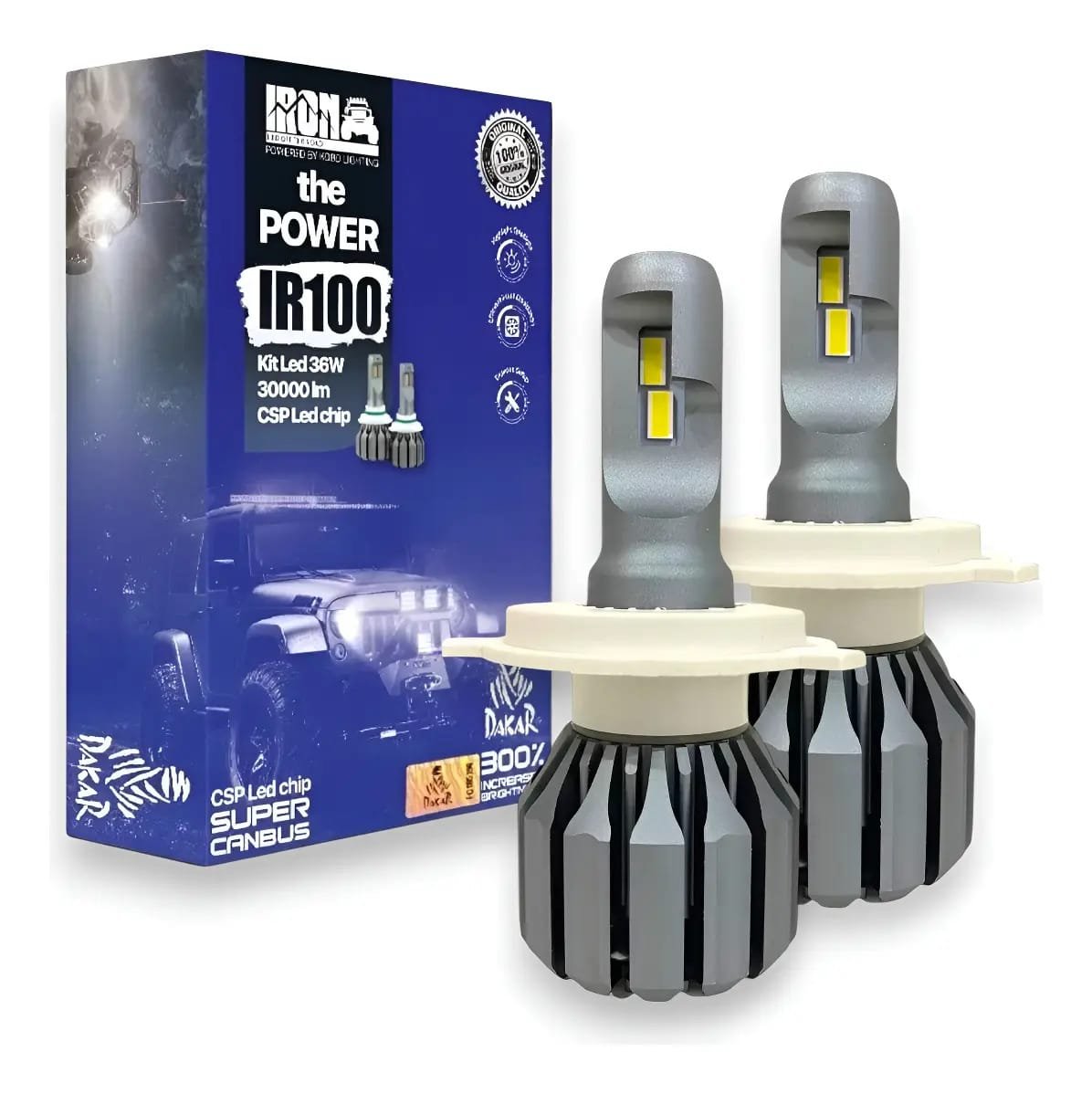 Kit Led Cree Chip Csp Iron Ir100 H4 Toyota Hilux Hiace Etios H4 Blanco Extremo