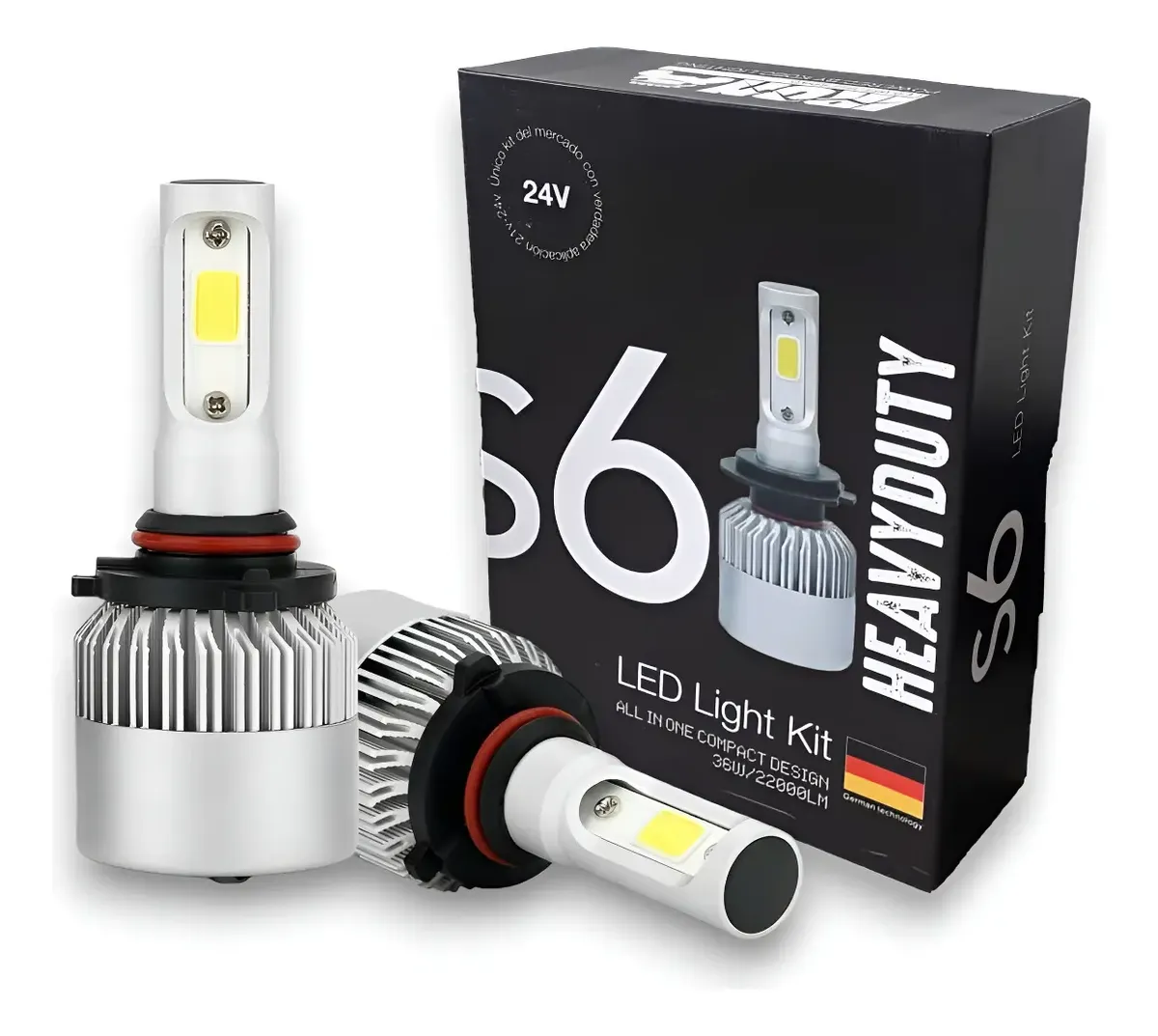 Kit Cree Led S6 Heavy Duty 12v / 24v Mayor Calidad Potencia 9006/hb4 Gris Blanco Extremo