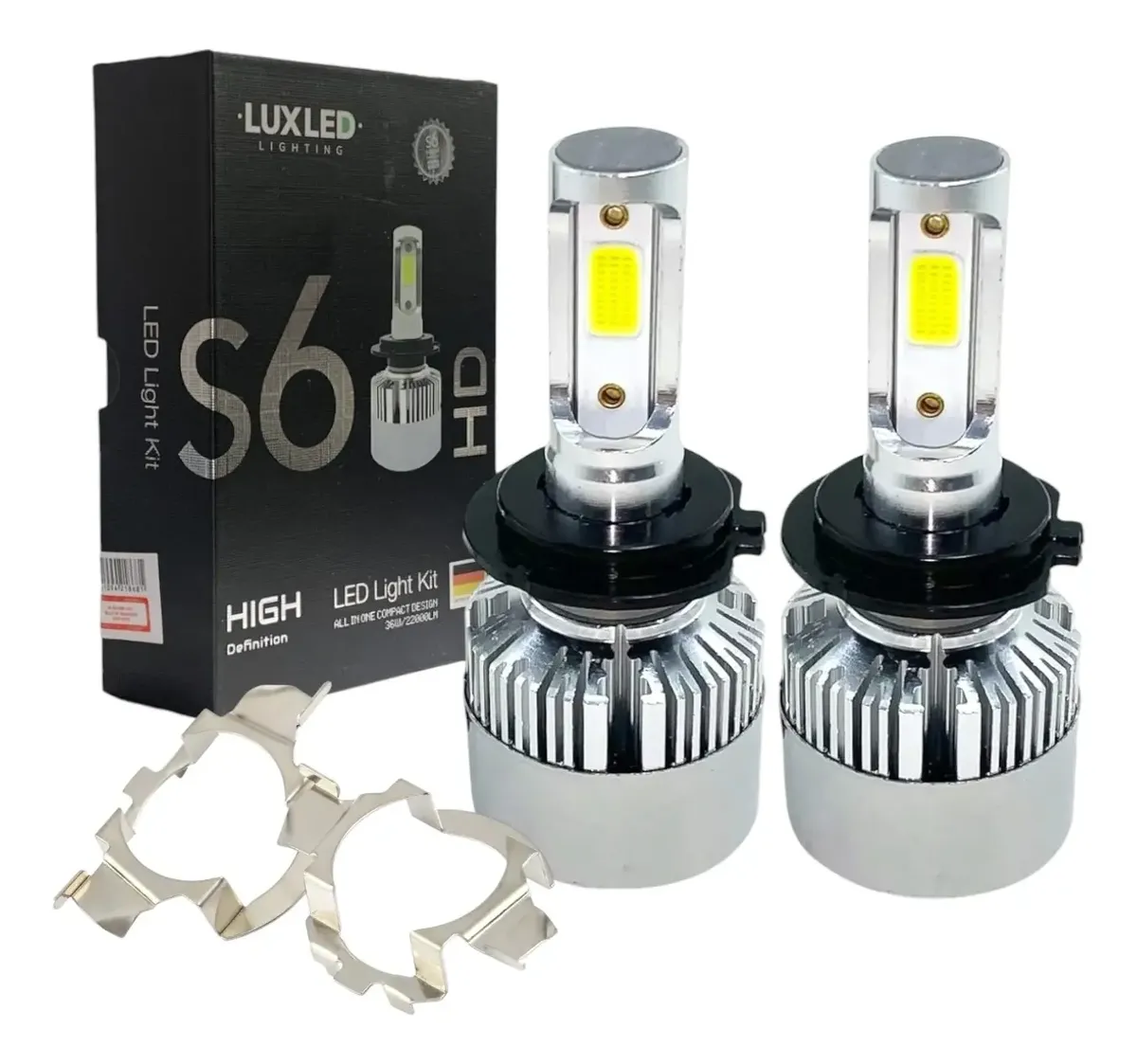 2 Lamparas Led Cree S6 + Adaptador H7 Para Bora Vento Clio H7 + Adaptadores Blanco Extremo